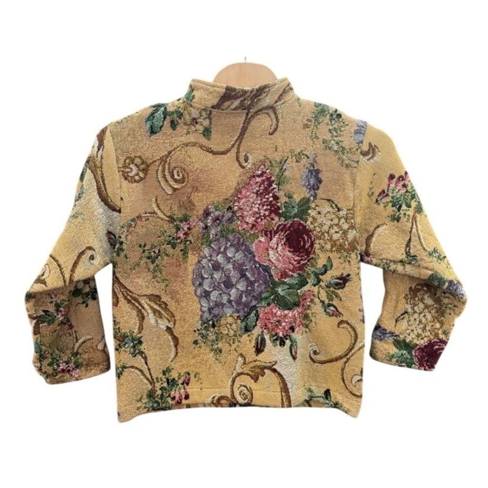Sugar Street Weavers Vintage Floral Tapestry Jacket Cotton One Size Made in USA - Picture 2 of 11